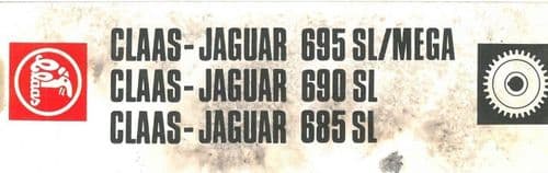 Claas Forager Jaguar 685SL 690SL & 695SL/Mega Parts Manual 685 690 695 SL