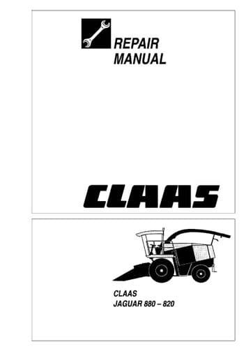 Claas Forager Jaguar 820 840 860 880 Workshop Repair Manual