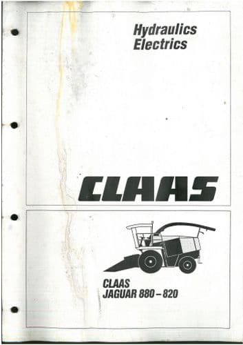 Claas Jaguar 880 860 840 820 Hydraulics & Electrics Schematics Repair Manual ORIGINAL