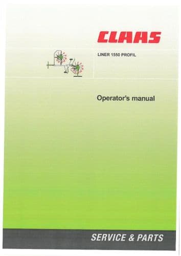Claas Liner 1550 PROFIL Rake Operators Manual
