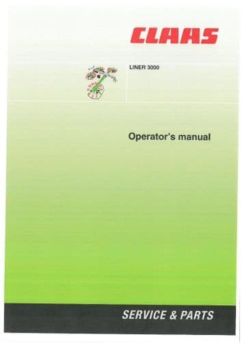 Claas Liner 3000 Rake Operators Manual
