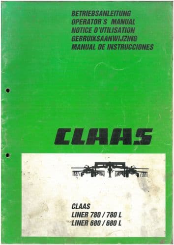 Claas Maize Header RU450 Operators Manual