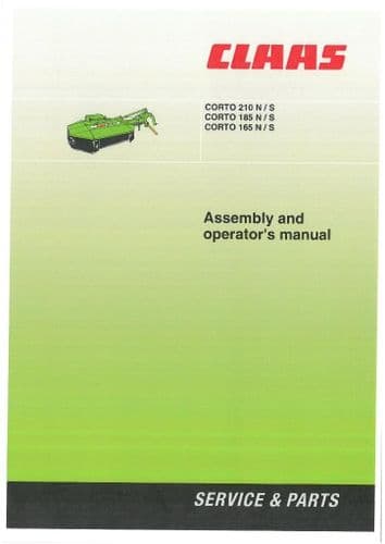 Claas Mower Corto 165 185 210 N/S Operators Manual