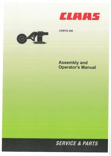 Claas Mower Corto 250 Operators Manual