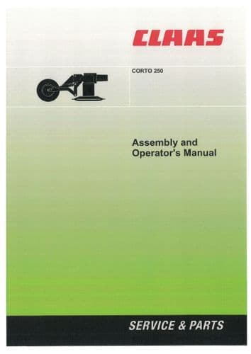 Claas Mower Corto 250 Operators Manual.