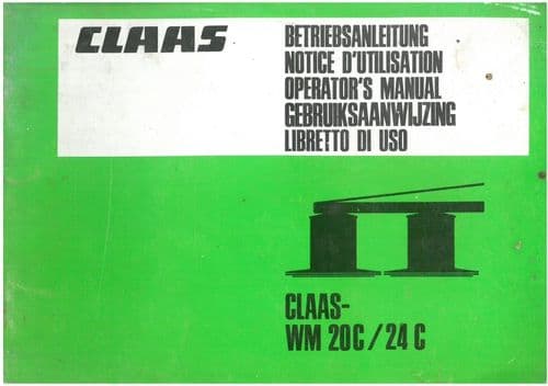 Claas Mower WM20C WM24C Operators Manual WM 20 24 C