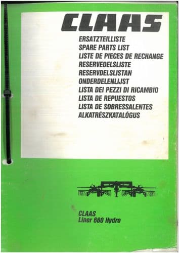 Claas Rake Liner 660 Hydro Parts Manual