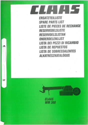Claas Rotary Mower WM300 Parts Manual - WM 300