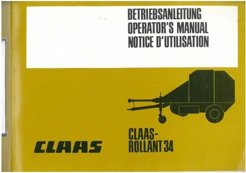 Claas Round Baler Rollant 34 Operators Manual