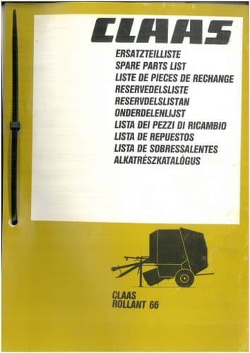 Claas Round Baler Rollant 66 Parts Manual