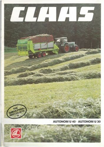 Claas Self Loading Forage Trailer Forager Autonom U30 & U40 Brochure - U 30 U 40