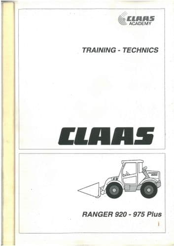 Claas Telehandler Ranger 920, 960/970, 940GX  Service Training Manual