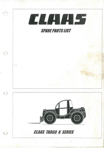 Claas Telehandler Targo K Series Parts Manual