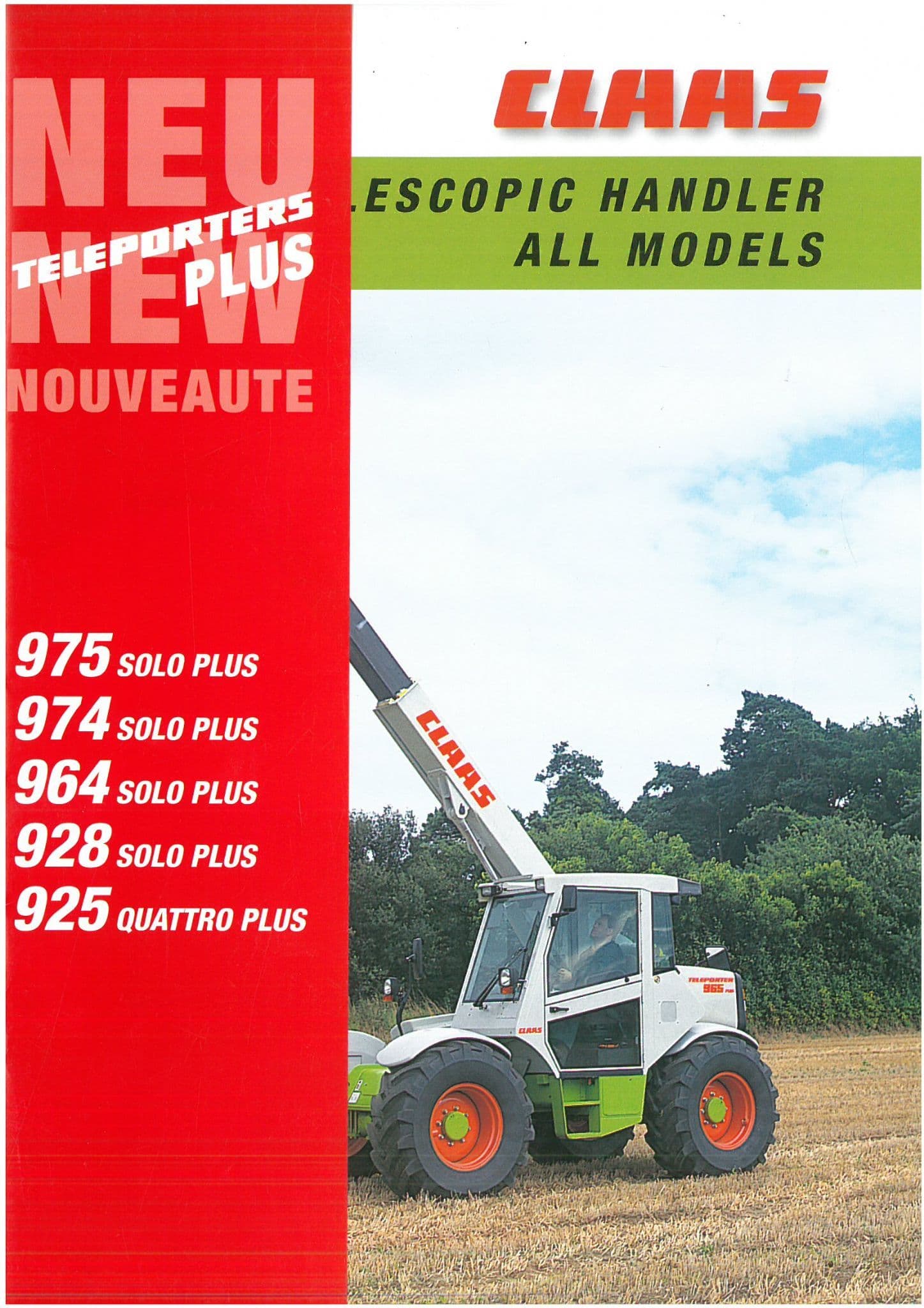 Claas Telescopic Handler - Teleporter 925- 928-964-974-975 Brochure