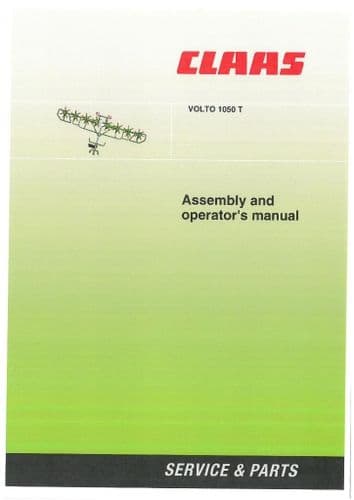 Claas Volto 1050T Hay Tedder Operators Manual - 1050 T