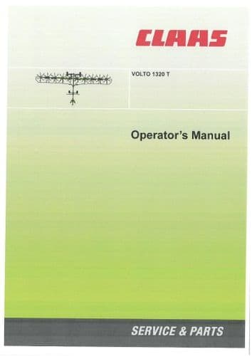 Claas Volto 1320T Hay Tedder Operators Manual - 1320 T