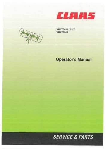 Claas Volto 45, 52 & 52T Hay Tedder Operators Manual