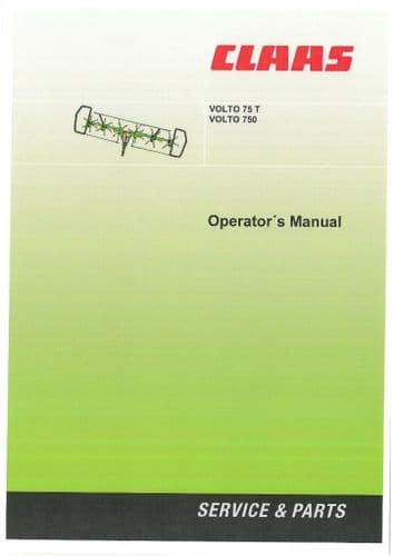 Claas Volto 75 T & 750 Hay Tedder Operators Manual