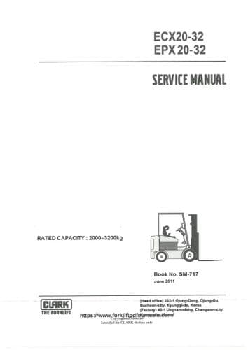Clark Forklift Trucks ECX EPX Workshop Service Manual