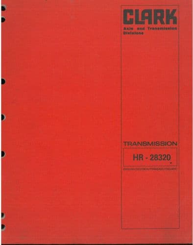 Clark HR -28320 Transmission Workshop  Manual 28320