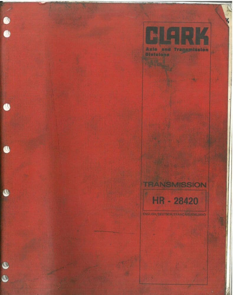 Clark Transmission HR28420 Service Manual HR28420
