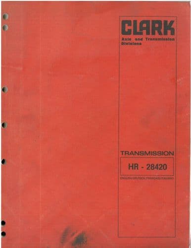 Clark Transmission HR-28420 Workshop Service Manual - HR28420