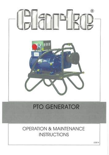 Clarke PTO Generator Operators Manual