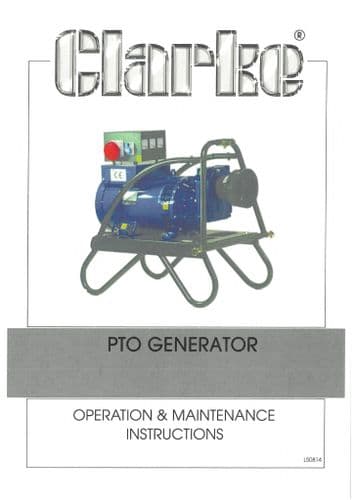 Clarke PTO Generator Operators Manual