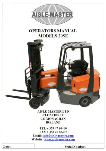 Combilift Forklift Truck Aisle Master 20SE Operators Manual