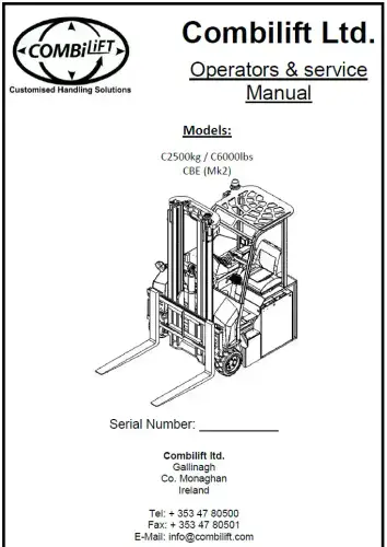 Combilift Forklift Truck C2500Kg/C6000Lbs Operator's & Service Manual
