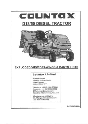 Countax Garden Tractor D18 D50 Parts Manual