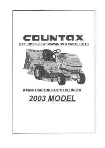 Countax Garden Tractor K18 K50 Parts Manual