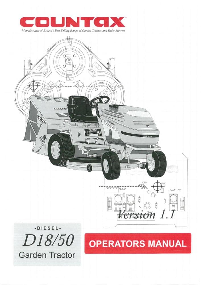 Countax Ride On Mower Garden Tractor D18-50 Operators Manual