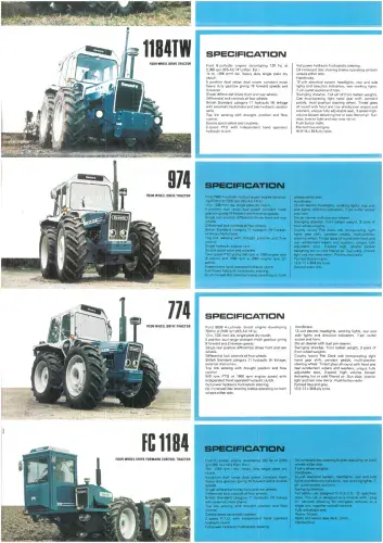 County Tractor Range Brochure - 4600 6600 7600 7700 1474 1184TW 974 774 FC1184