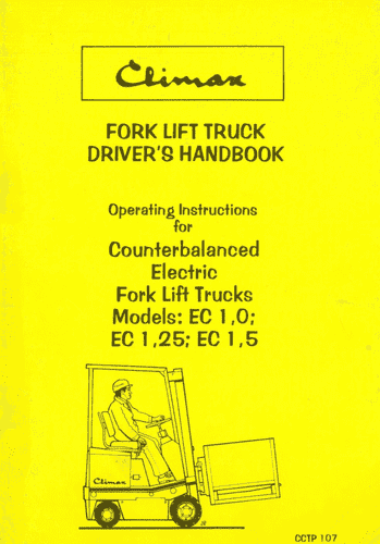 Coventry Climax  Forklift EC 1 0 EC 1 25 EC 1 5 Operators Manual