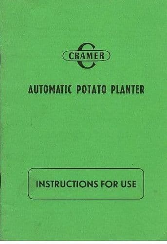 Cramer Automatic Potato Planter Operators Manual