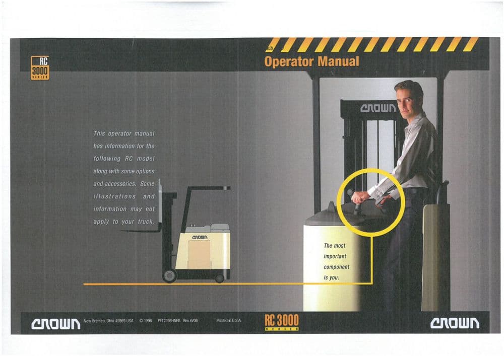 Crown Counterbalance Trucks RC3000 Operator Manual