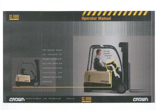 Crown Counterbalance Trucks SC4000 Operators Manual