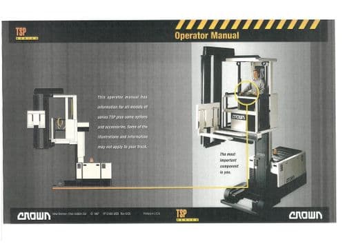 Crown Narrow Aisle Reach Truck Series TSP  30 Operators Manual