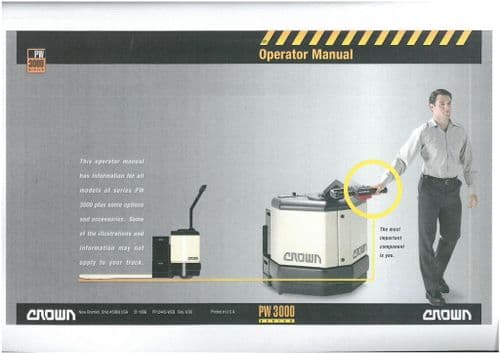 Crown PW3000 Walkie Pallet Truck Operator Manual