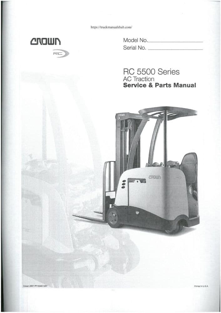 Crown RC5500 Series AC Traction Service & Parts Manual