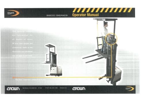 Crown Stock Picker Lift Truck Series SP 3200 Operators Manual
