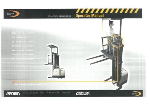 Crown Stock Picker Lift Truck Series SP 3400 Operators Manual