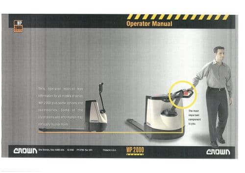 Crown Walkie Pallet Truck WP2000 Operators Manual