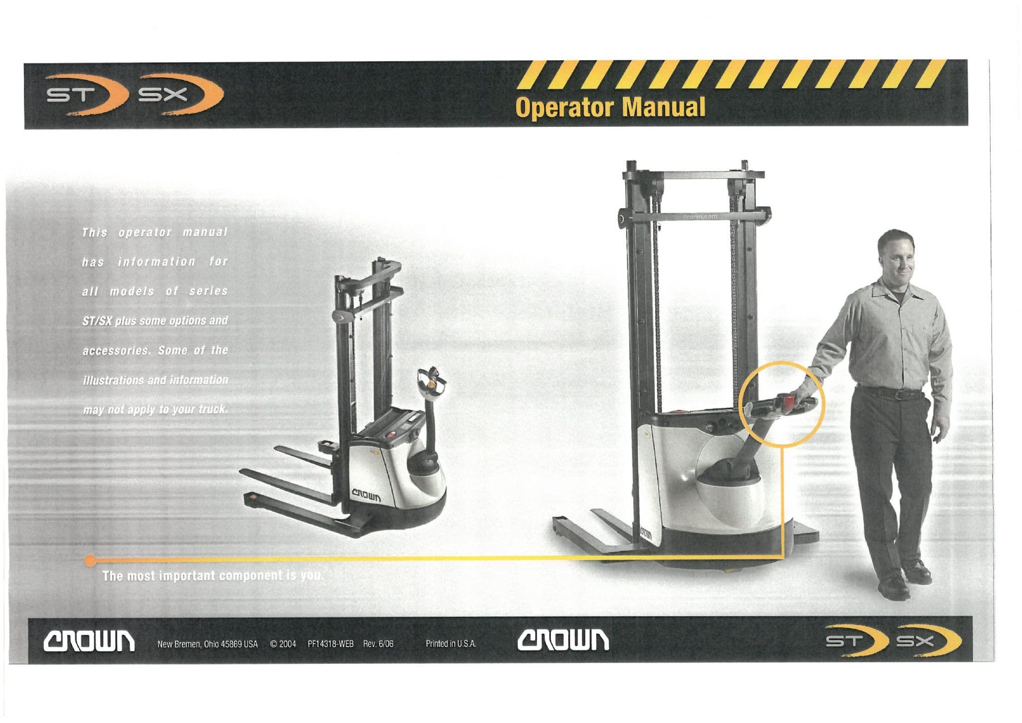 Crown Walkie Stacker Series ST & SX 3000 Operators Manual