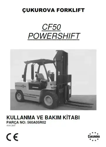 Cukurova Forklift Truck  CF50 Powershift  Operators Manual