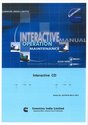 Cummins Diesel Engine Many Models Operators Manual - See Scans for Models