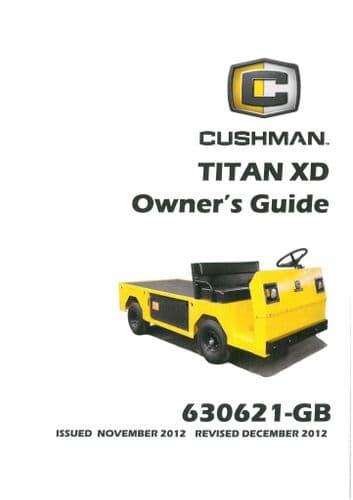 Cushman Titan XD 603621-GB Operators Manual