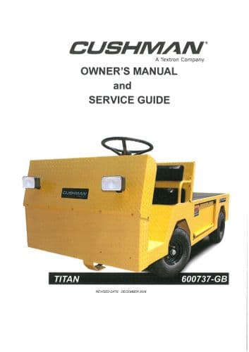 Cushman Truckster Titan 600737-GB Operators Manual