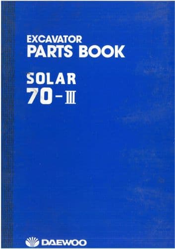 Daewoo Hydraulic Excavator Solar 70-III Parts Manual